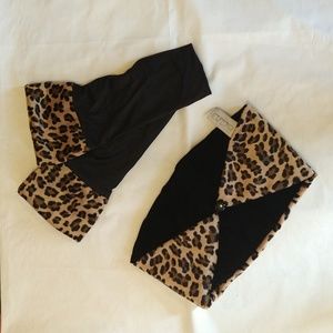 Vintage 1950s leopard print and velvet collar and cuffs
